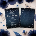 Denim Diamonds Elegant Rustic 30th Birthday Party Einladung<br><div class="desc">A simple,  modern,  elegant and chic birthday party invitation template featuring a blue denim background,  the word BIRTHDAY covered in white diamonds (simulated,  not real diamonds) and in modern calligraphy script,  and rustic typography in white. A chic "denim and diamonds" design for a young woman on her 30th birthday!</div>