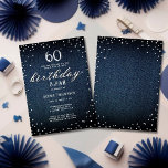 Denim Diamonds Elegant Rustic 60th Birthday Party Einladung<br><div class="desc">A simple,  modern,  elegant and chic birthday party invitation template featuring a blue denim background,  the word BIRTHDAY covered in white diamonds (simulated,  not real diamonds) and in modern calligraphy script,  and rustic typography in white. A chic "denim and diamonds" design for a young woman on her 60th birthday!</div>