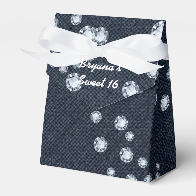 Denim & Diamonds Geburtstagsparty Fevor Boxes Geschenkschachtel (Vorderseite)