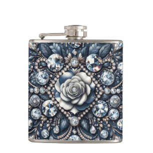 Denim & Diamonds Glam Bling Rose Juwelen Flachmann