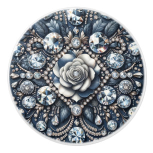 Denim & Diamonds Glam Bling Rose Juwelen Keramikknauf
