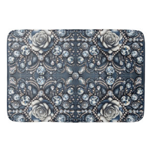 Denim & Diamonds Glam Bling Rose Schmuck Badematte