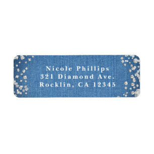 Denim & Diamonds Glam verstreute Bling-Einladung