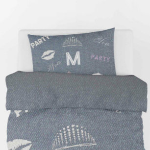 Denim Diamonds Glitzer Personalisiert Teen Girl Gi Kissenbezug