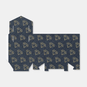 Denim & Diamonds Gold & Blue Glam-Partygeschenk Geschenkschachtel