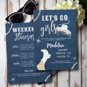 Denim Diamonds Lasse Go Girls Glam Bachelorette Einladung