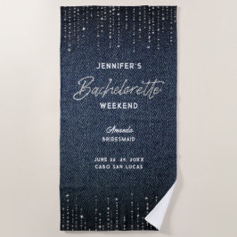Denim Diamonds Modern Bachelorette Weekend Strandtuch