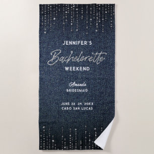 Denim Diamonds Modern Bachelorette Weekend Strandtuch
