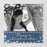 Denim Diamonds Picture Foto Sweet 16 Einladung