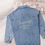 Denim Diamonds Rhinestones Custom Bachelorette Jeansjacke<br><div class="desc">Eine exklusive Denim-Jacke,  die auf die demnächst erscheinende Braut und ihre Hochzeitsfeiern zugeschnitten ist. Mit "Bachelorette" in Kristall-Buchstaben besticht es durch seinen individuellen Platz für Namen,  Standort und wichtige Termine,  was dem stilvollen Memento eine persönliche Touch verleiht.</div>