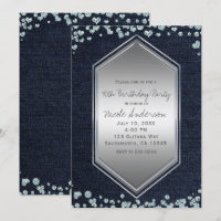 Denim Diamonds Silver Hearts Geburtstagsfeier Vera