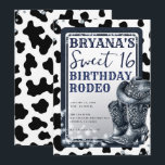 Denim & Diamonds Western Glam Cowgirl Sweet 16 Einladung<br><div class="desc">Passen Sie Ihre woll-Möglichkeiten an.</div>
