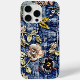 Denim Dreamland Blühte: Kristall-Enhanced Blue Case-Mate iPhone Hülle