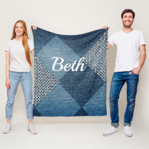 Denim entwarf personalisieren fleecedecke