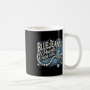 Denim Fabric Blue Jeans Pearls Skinny Jeans Lover Kaffeetasse