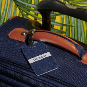 Denim Fabric, Denim Texture, Blue Denim, Ihr Name Gepäckanhänger