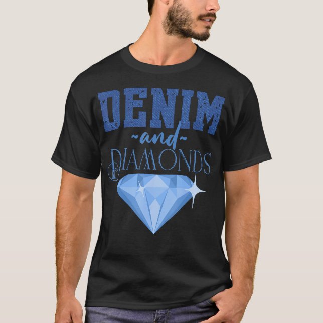 Denim Fabric Diamonds Stylish Skinny Jeans Lover T-Shirt (Vorderseite)
