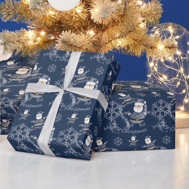 Denim Fashion Christmas Weihnachtsmuster Geschenkpapier (Feiertage)