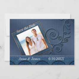 Denim Foto Save the Date Einladung
