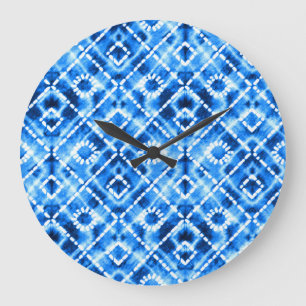 Denim Gefärbte Krawatte Texture: Moderne Eleganz. Große Wanduhr
