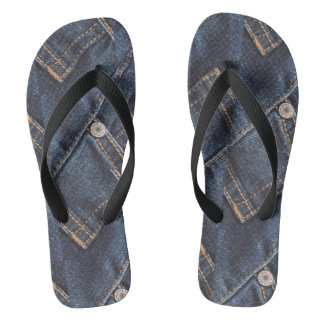 Denim-Gemusterte Hausschuhe für Lässigen Komfort Flip Flops
