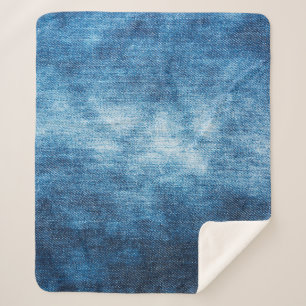 Denim getragen Textur für Hintergrund. Jeans Sherpadecke