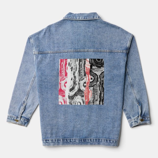 Denim-Jacke – Abstract Land Jeansjacke (Rückseite)