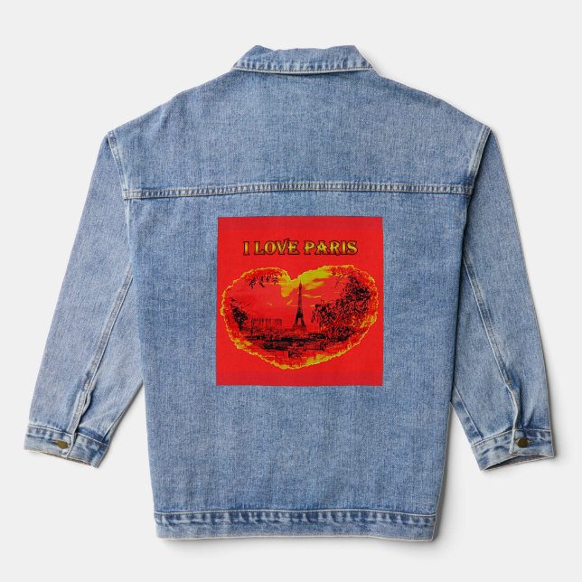 Denim-Jacke ich liebe paris Jeansjacke (Rückseite)