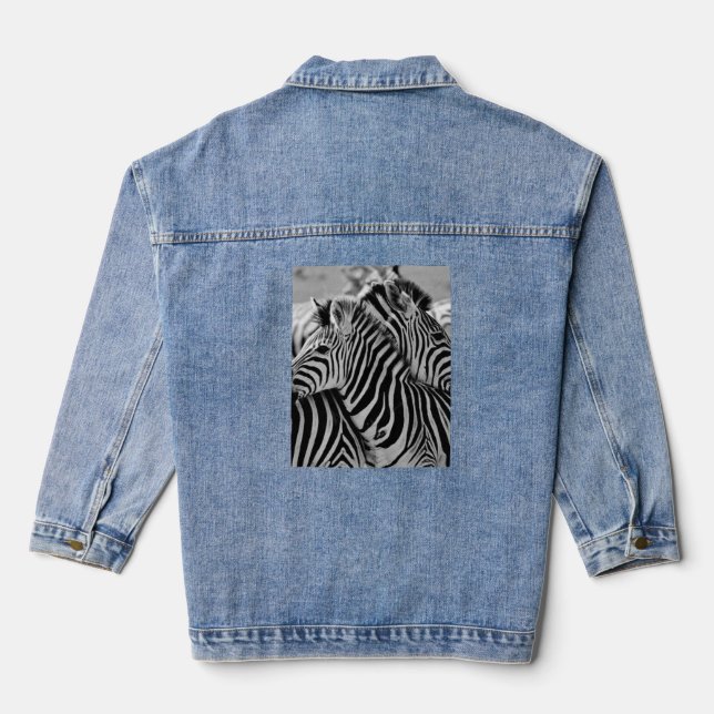 Denim-Jacke mit Rückenprint Jeansjacke (Rückseite)