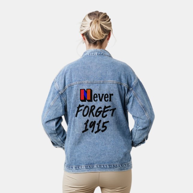 Denim-Jacke 'Niemals vergessen 1915' Jeansjacke (Modell)