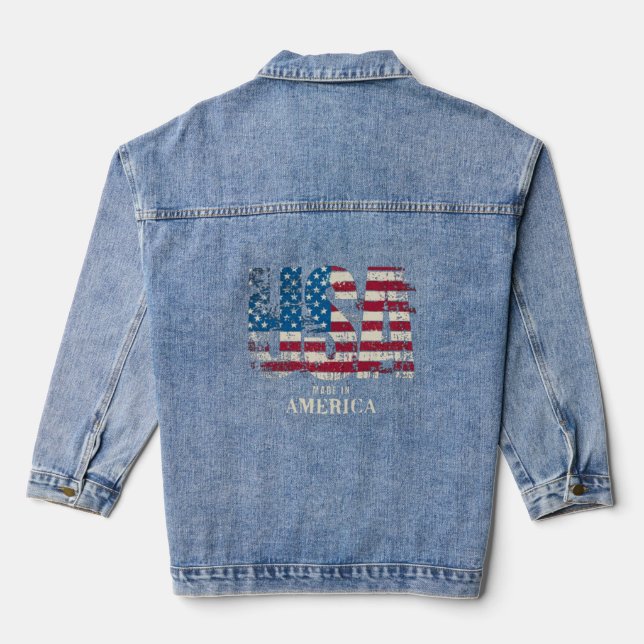 Denim Jacke - Werte Typografie Jean Jacke (Rückseite)