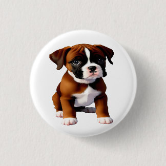 Denim Jacket Boxer Dog Button