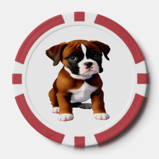 Denim Jacket Boxer Dog Pokerchips