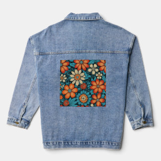 Denim Jacket floral Folk Style Jeansjacke