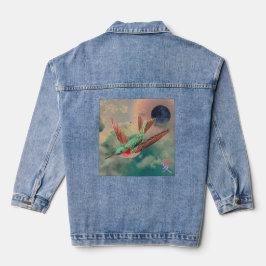 DENIM JACKET HUMMINGBIRD MIT NIGHT SKK BLACK MOON JEANSJACKE