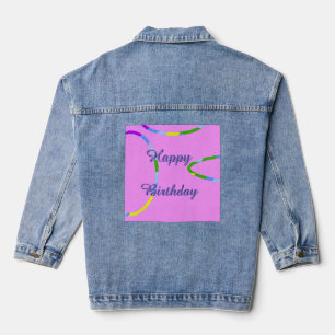 Denim Jacket Ihren Text oder Glückwunsch zum Gebur Jeansjacke