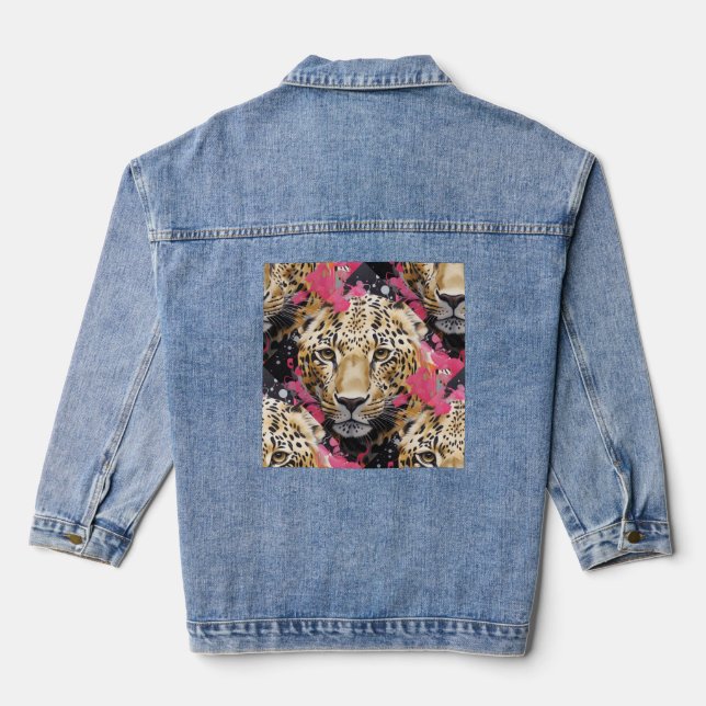 Denim Jacket Leopard Augen! Jeansjacke (Rückseite)