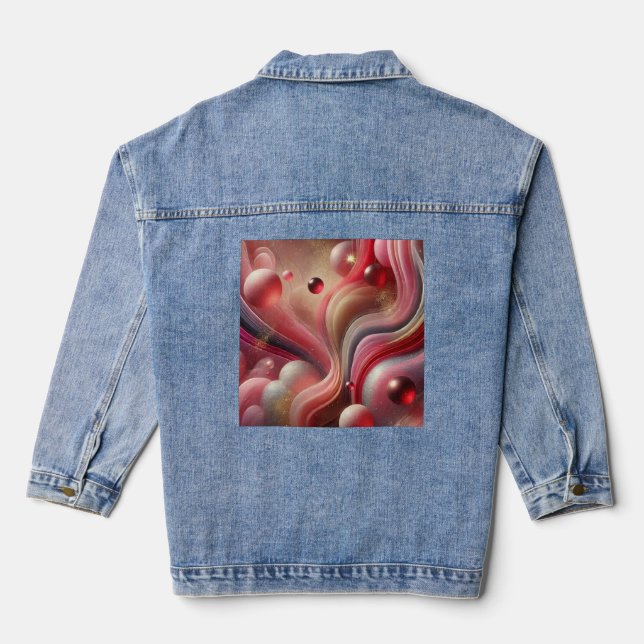 Denim Jacket mit Abstraktem Kunstpatch Jeansjacke (Rückseite)