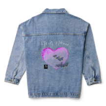 DENIM JACKET MIT HERZ & SCHALTFLÄDEN INDIVIDUELLE