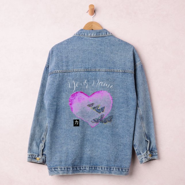 DENIM JACKET MIT HERZ & SCHALTFLÄDEN INDIVIDUELLE  JEANSJACKE (Hangar)