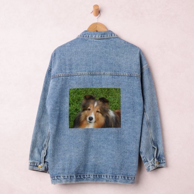 Denim Jacket mit Sheltie-Bild Jeansjacke (Hangar)