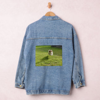 Denim Jacket mit Sheltie-Bild Jeansjacke