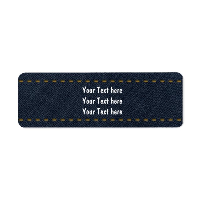 Denim Jean Stitched Card Party Address Labels (Vorne)