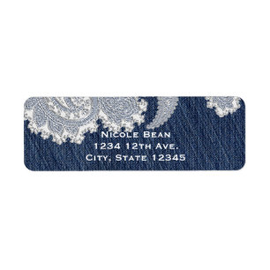 Denim Jean & weißer Spitze elegantes Braut Hochzei