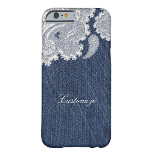 Denim Jean & White Lace Elegante Land Rustikal Barely There iPhone 6 Hülle