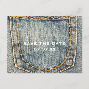 Denim-Jeans gestickte Tasche benutzerdefinierte Po Ankündigungspostkarte