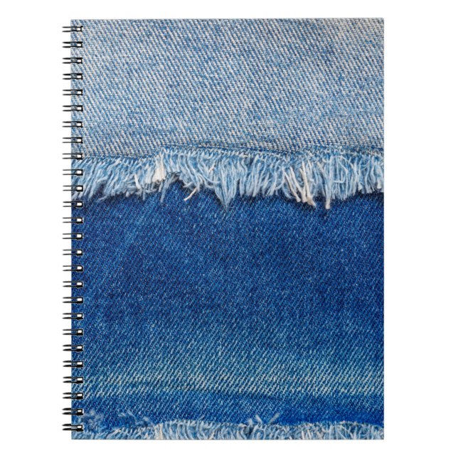 Denim Jeans Hintergrund. Denim-Rippstoff mit b Notizblock (Vorderseite)