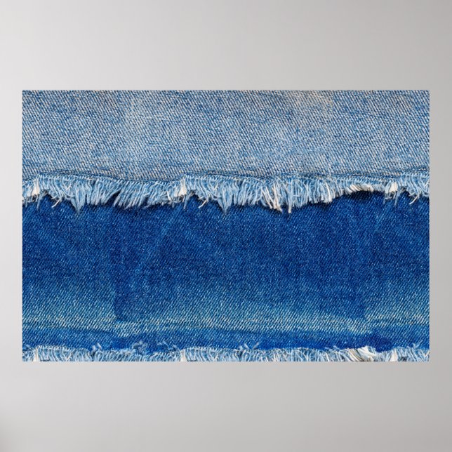 Denim Jeans Hintergrund. Denim-Rippstoff mit b Poster (Vorne)