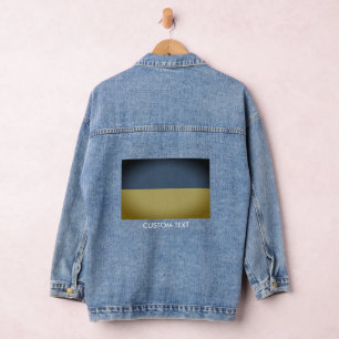Denim-Jeans-Jacke mit Ukraine-Flagge Jeansjacke