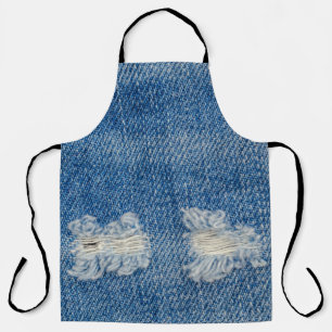 Denim Jeans Nah-up Textur gerissen. Schürze
